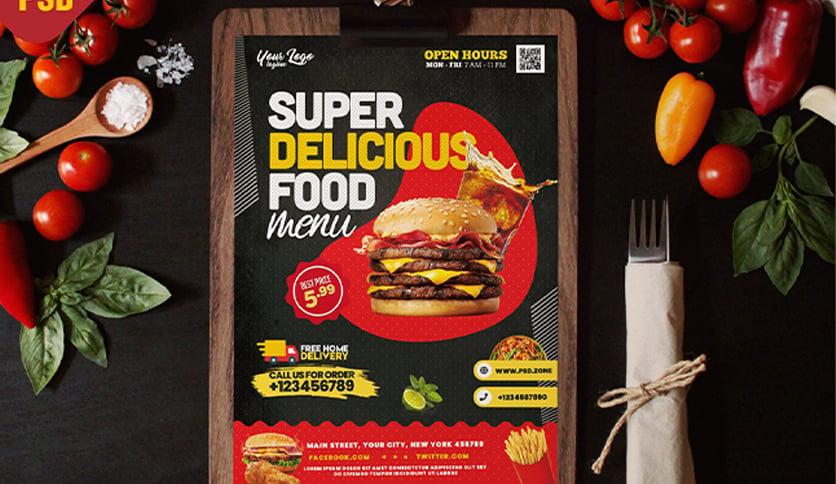 I will design food flyer or poster, restaurant menu