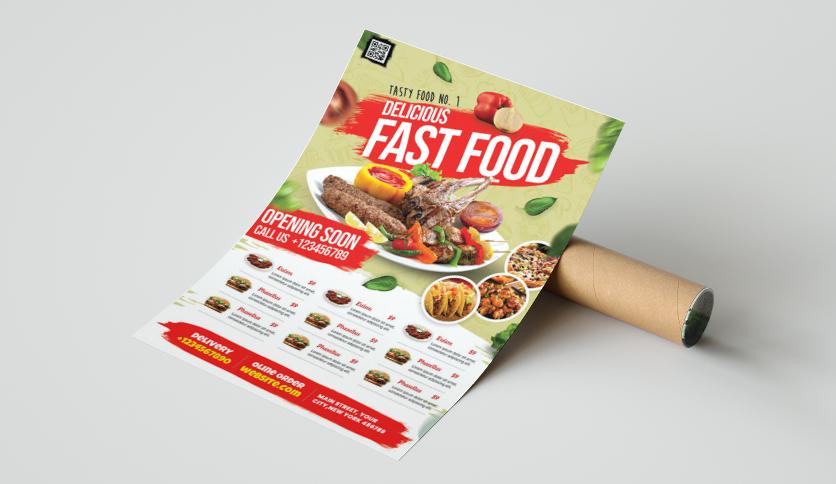 I will design food flyer or poster, restaurant menu