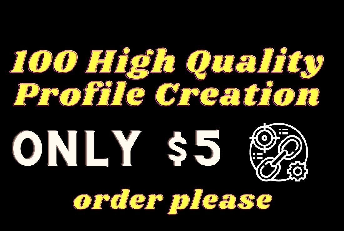 Manually 100 high-quality best profile creation backlinks.