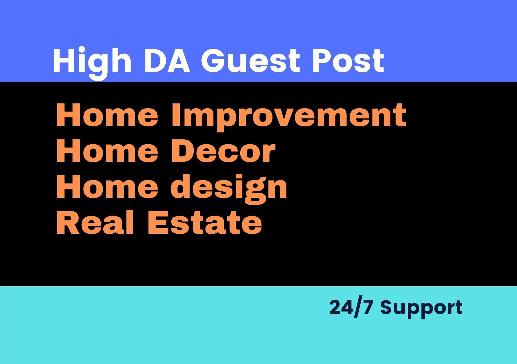 I will do high da guest post home improvement blog, home decor and home design