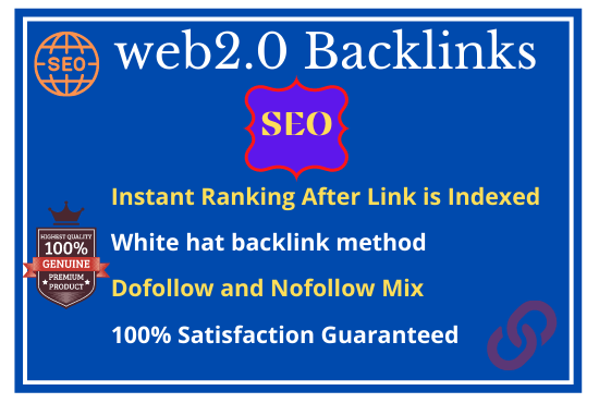 I will do 50 web2 0 contextual backlinks With High DA