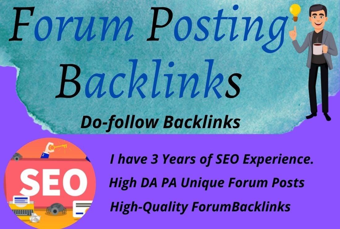 I will 50 High Authority Forum Posting Backlinks and Rank for your website