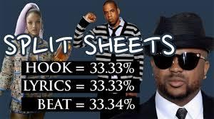Musician Songwriter split sheet 