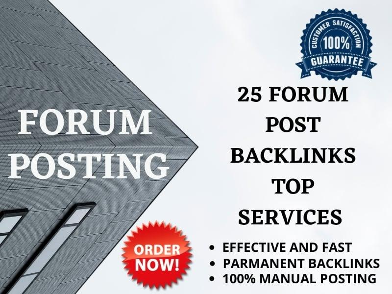 I can create 25 high quality forum posting backlinks