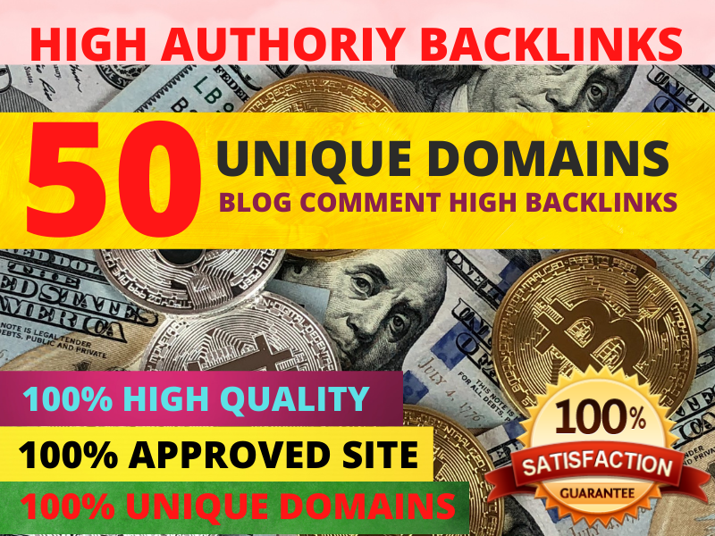 I will provide 50 high quality backlinks using blog comments