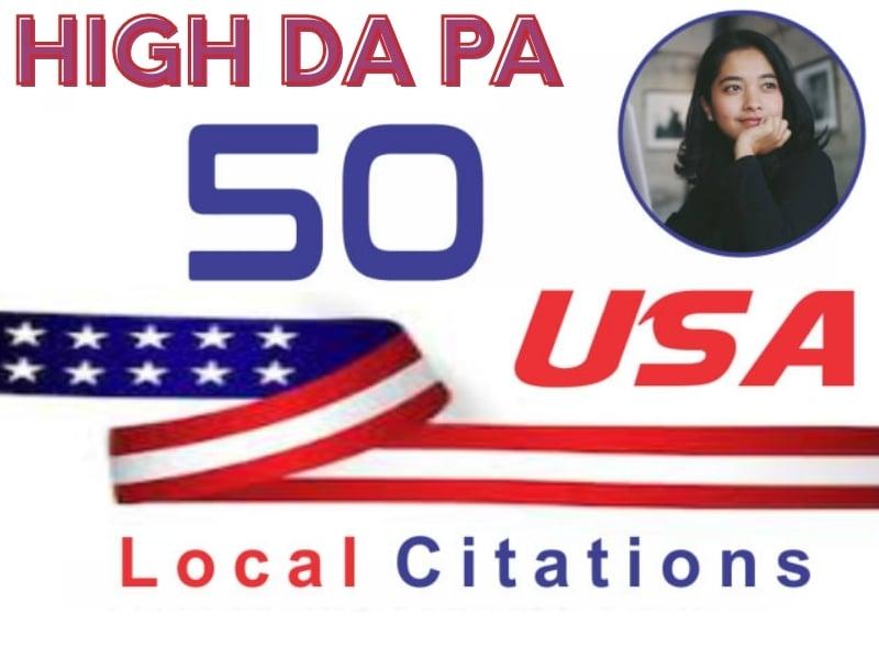 I will do amazing 50 USA local citations and Business directory submission