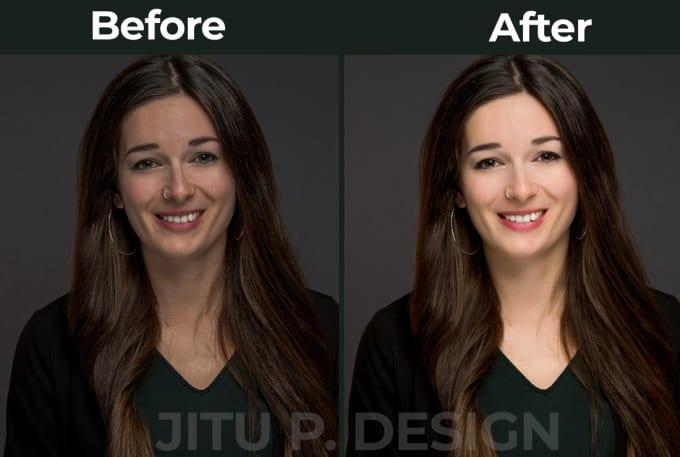 I will do 2 image retouching , portrait, skin and images editing