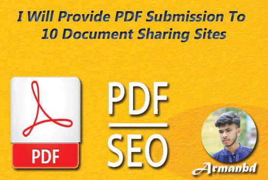 I Will Do Provide PDF Submission To 10 Document Sharing Sites