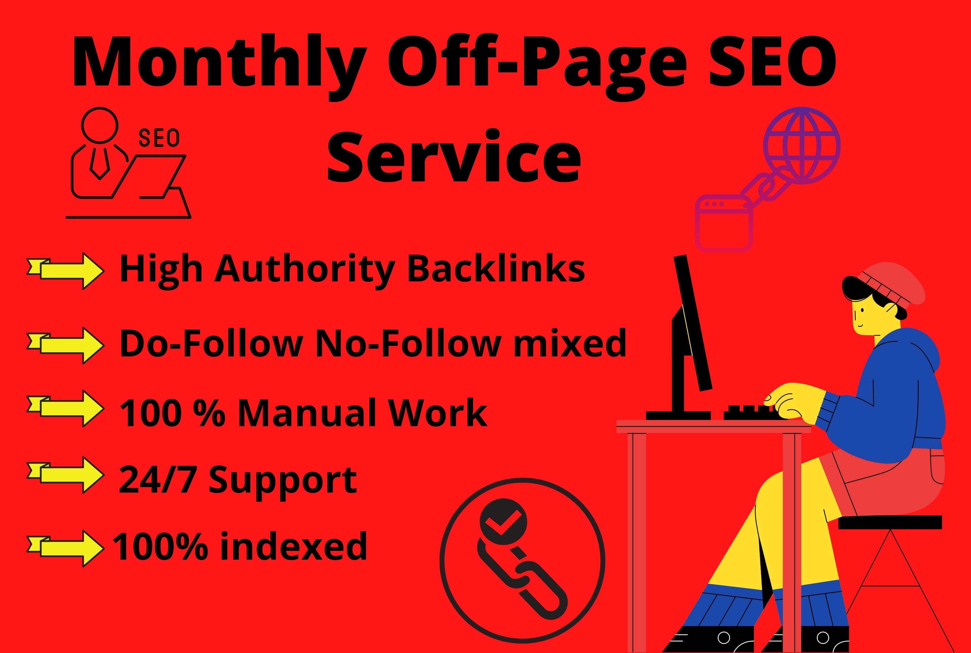 I Will Do Monthly Basis Premium Off-Page SEO Service With High Quality Backlinks 