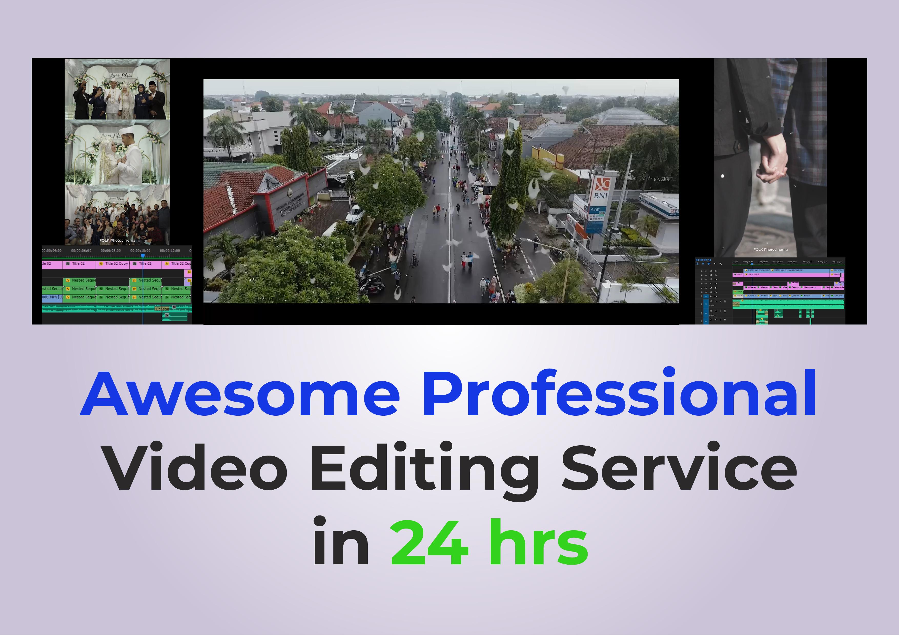 Awesome Professional Video Editing Service in 24 hrs