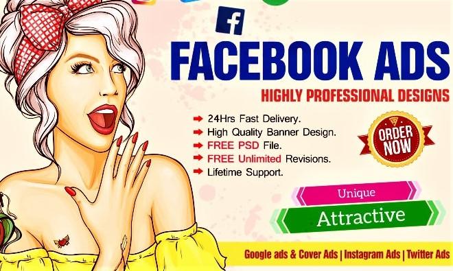 I will design high performing professional facebook ads