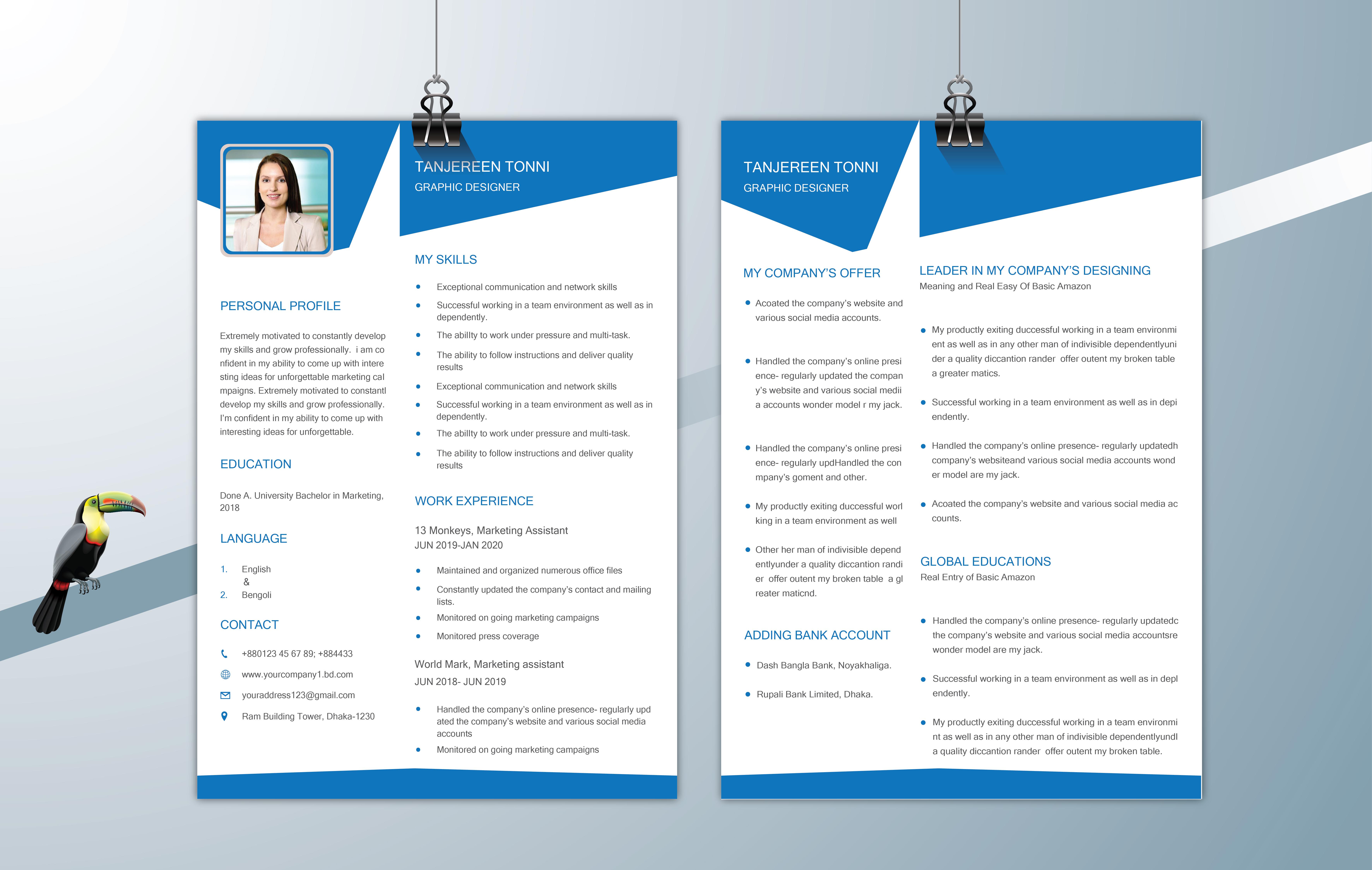 : I will design or edit your resume/cv, cover letter templates