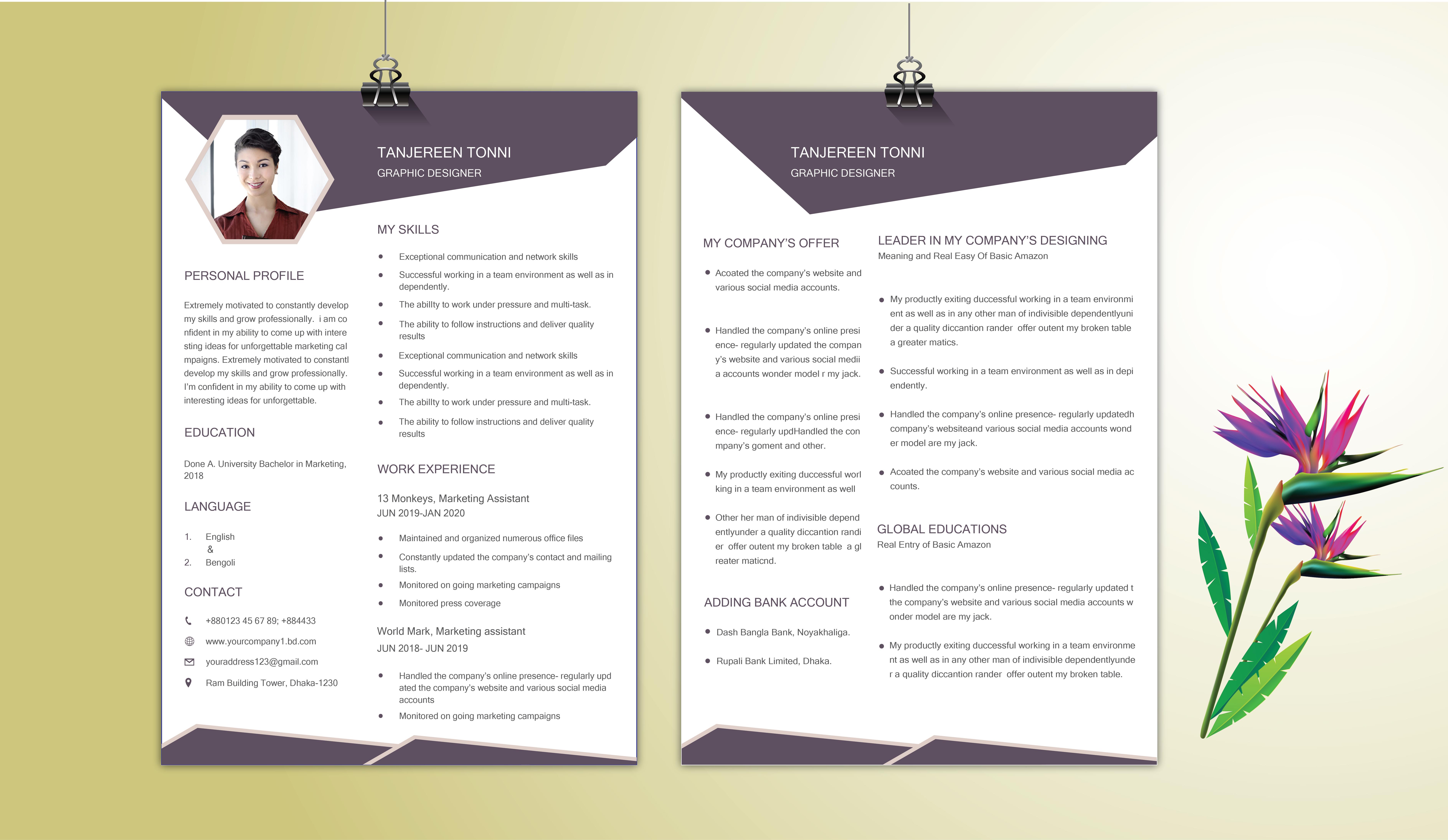 : I will design or edit your resume/cv, cover letter templates