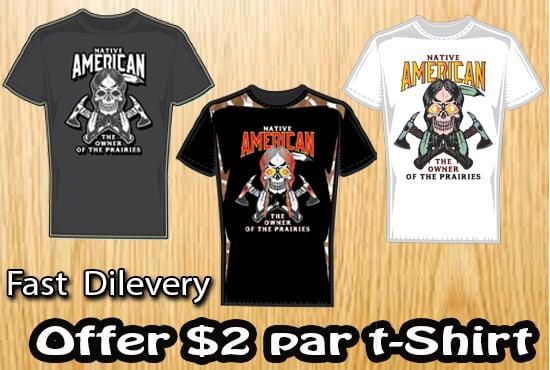 I will create eye catching bulk and custom t shirt design for print on demand business