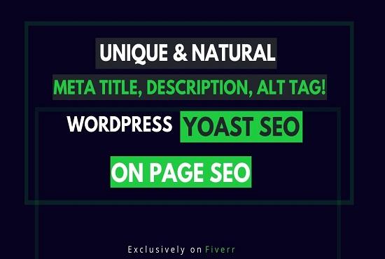 I will write unique SEO meta title, description, image alt tags