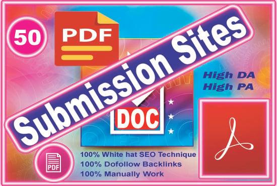 Best 25 PDF submission permanent backlinks to sharing sites.