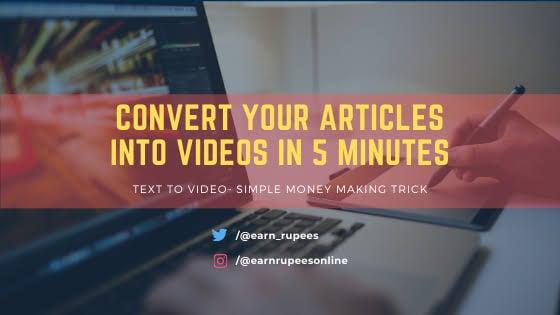I will convert to article to video, video editing