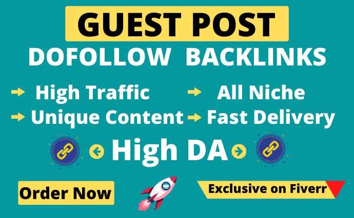 I will publish guest post, high da guest post with dofollow backlink