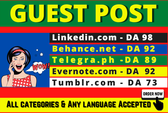 Write and Quickly publish 5 guest post for your relevant niche with 500+ word every article