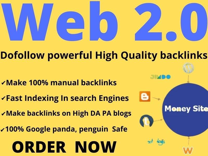 I will create Dofollow 5 HQ WEB 2.0 Backlinks within 24 hours