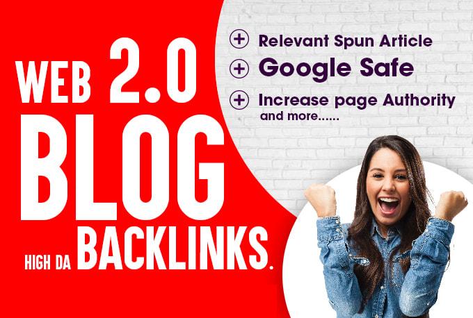 create 535 High DA web 2.0 SEO backlinks, Promote to Guarantee ranking