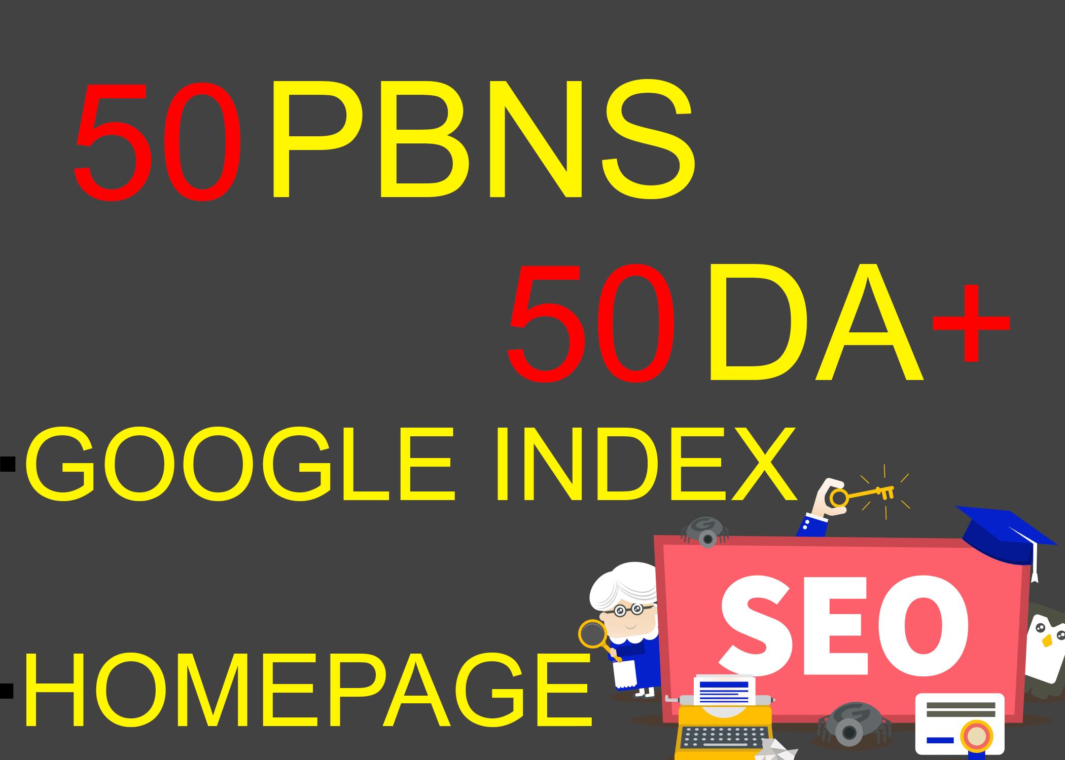 I Will Do 50 PBNs DA 50+ Links 