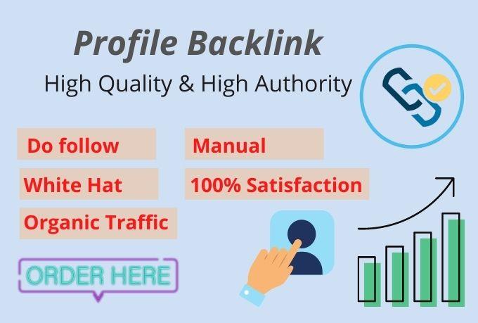 I will provide SEO high quality 50 manual do follow profile backlinks