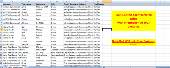 I will provide any number of email lead list for your business 