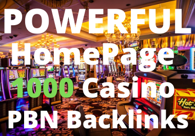 Powerful Homepage 1000 CASINO,Poker,Gambling,Judi bola, High Quality With DA60+ DR50+ PBN Backlinks 