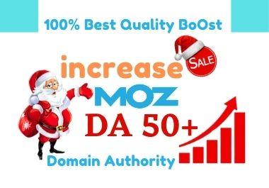 increase MOZ domain Authority MOZ DA 50 plus