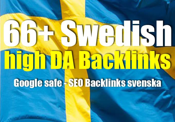 I will create 66 swedish high da dofollow up to pr9 link seo backlinks to rank high