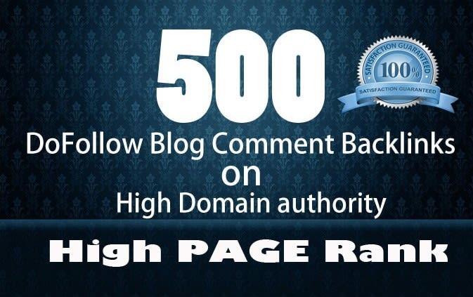I will provide 500 dofollow blog comment with high da
