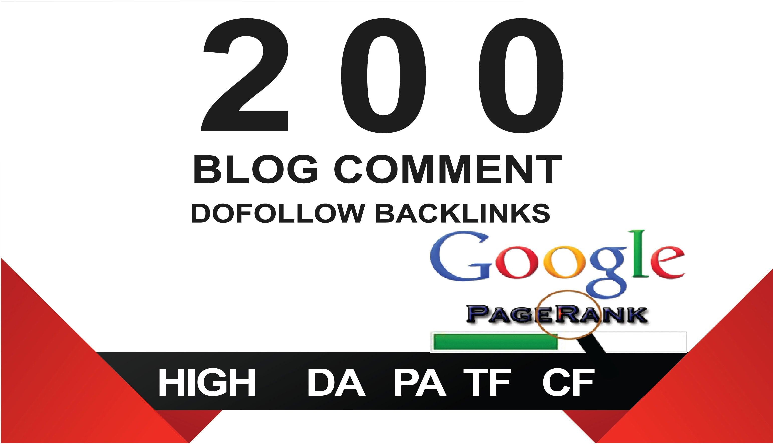 I will create 200 unique dofollow blog comment backlinks