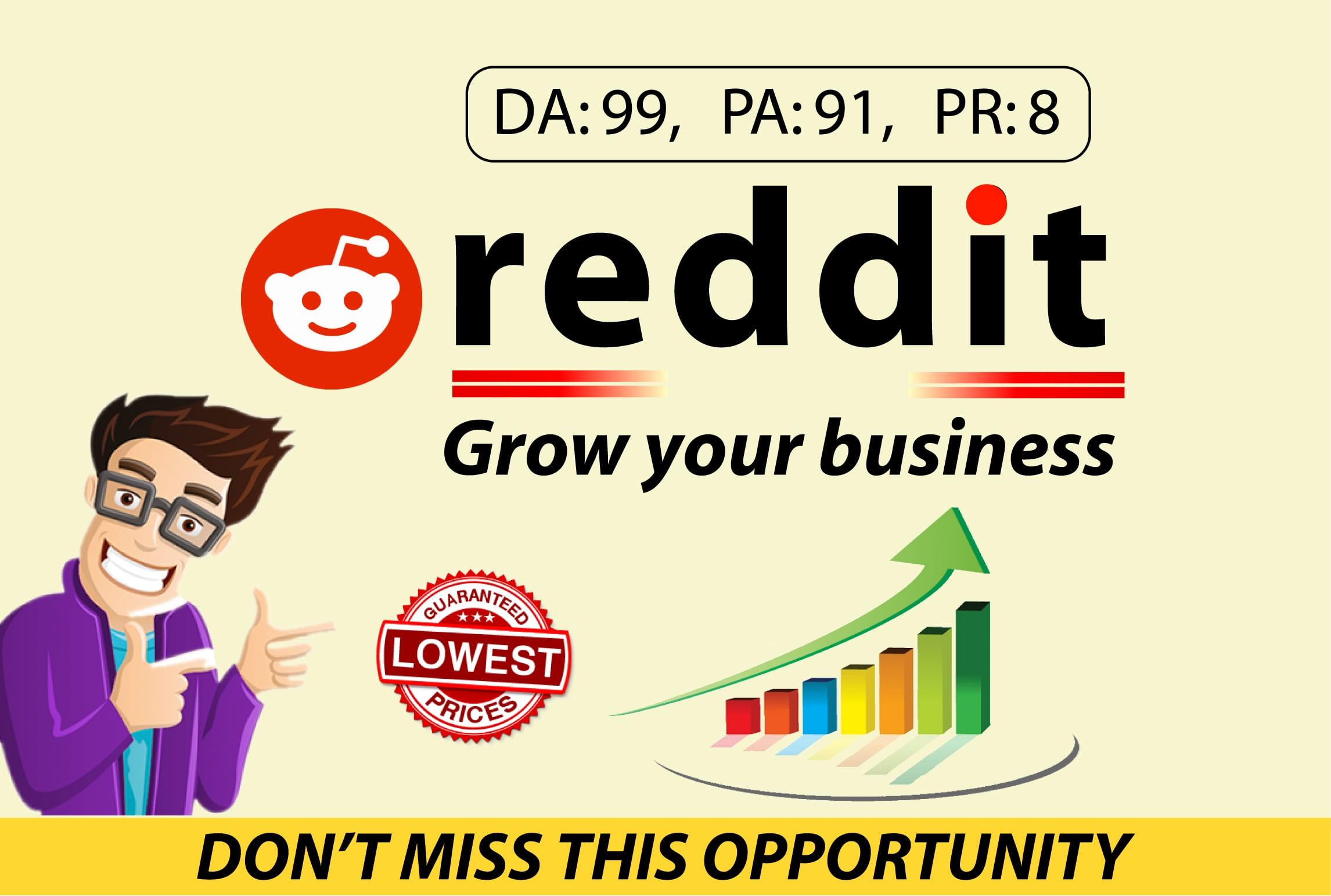 Promote your website 5 high quality guest posts on reddit 