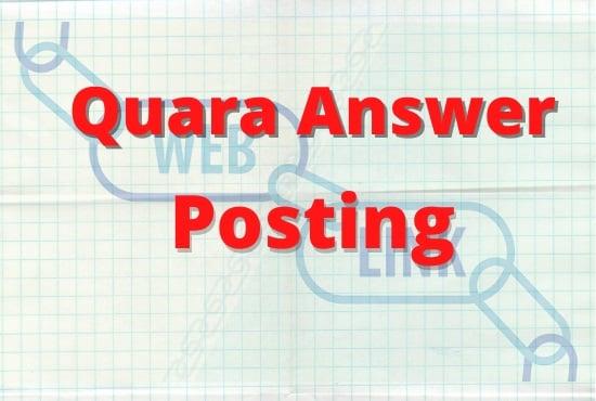 Promoting your website with 5 High Quality Quora Answer posting.