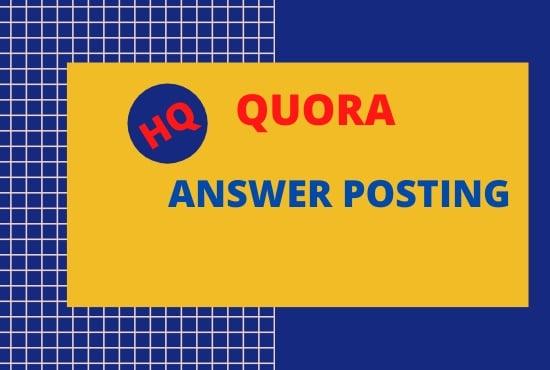 Get 3 HQ Quora answer with your keyword and URL