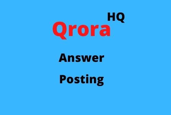 Promote your website with 20 unique Quora answer posting