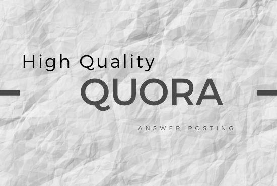 Promote website with 3 Quora Answer with Quality Backlink 