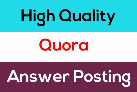 Promote your website in 5 High-Quality Unique Quora Answers with Context Link