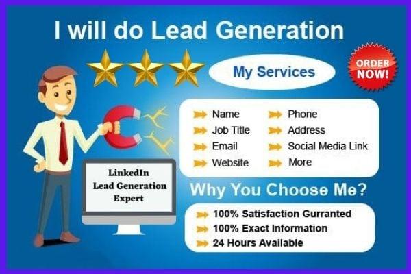 I will do LinkedIn lead generation, b2b leads, email list building
