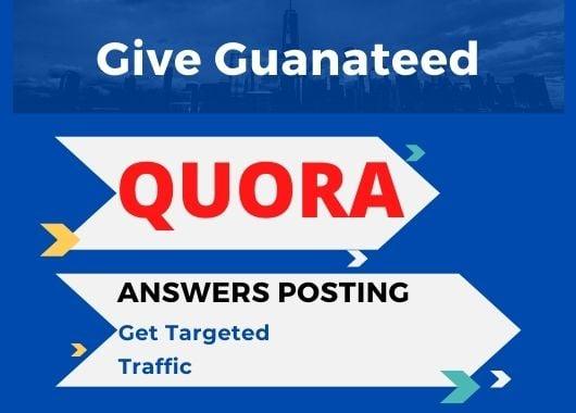 provide Promote your website with 3 HQ Quora answer Backlink