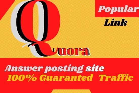 10 HQ Quora answer posting with your keyword & url