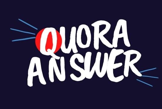 I will Provide You 10 High Quality Quora answer with Your Keyword And URL 
