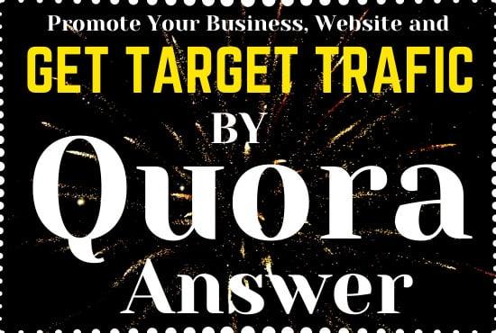 Promote your business or website in 50 unique High quality Quora Answers with your keyword and URL