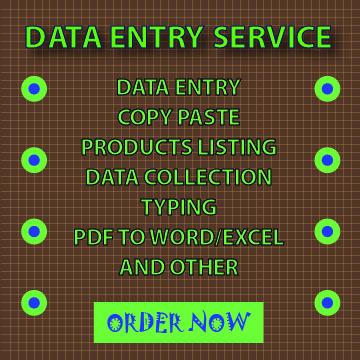 I will do data entry, copy paste and excel data entry work for you