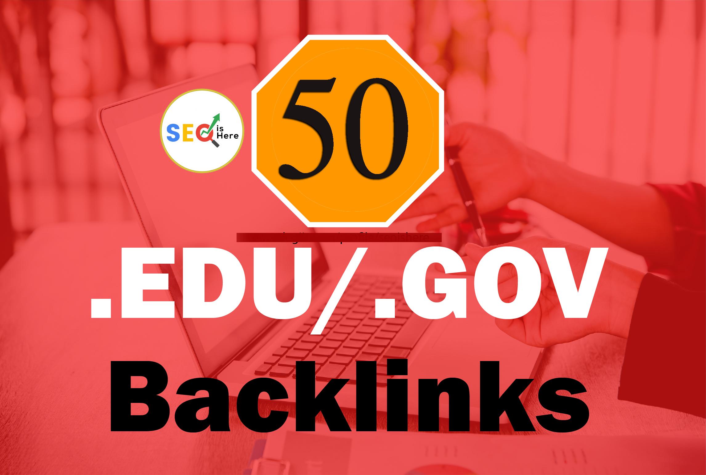 I will Create 50 Manually Edu.Gov Backlinks for your website