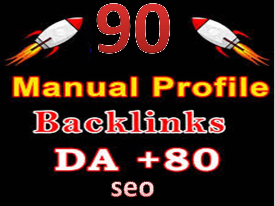 I will create 90 profile backlinks manually on high da sites for website ranking
