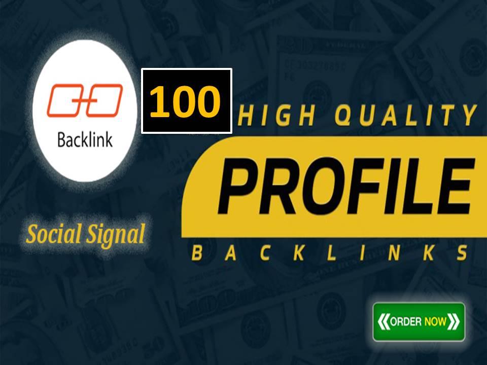 I will create 100 high quality profile seo link building for high da pr