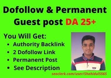 I will publish dofollow and permanent guest post high da website
