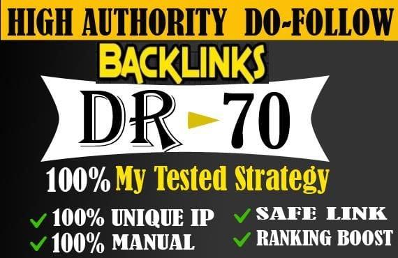 I will make 50 to 70 high quality dofollow backlinks for seo